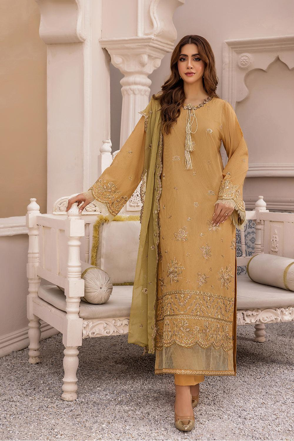 MYC 01-3 Pcs Embroidered Unstitched Suit