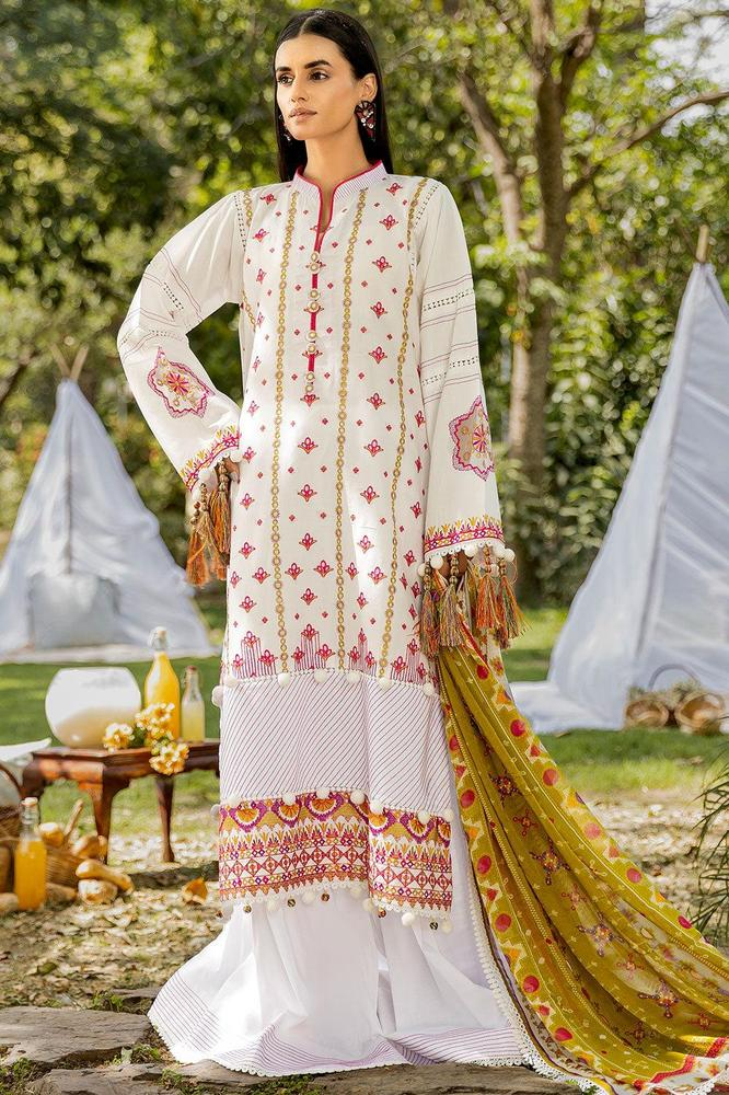 3 Pcs Unstitched Embroidered Suit-SPN-04