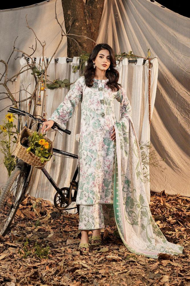 3 Pcs Women,s Stitched Printed Suit Lawn Suit