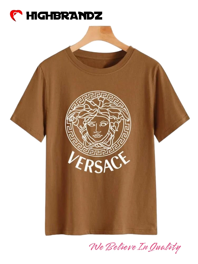 Cotton Printed T-Shirt Versace