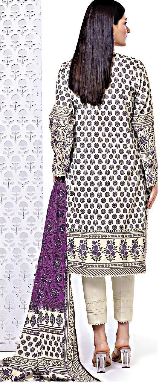 3 Pcs Khaadi Women's Unstitched Printed Suit KDN07