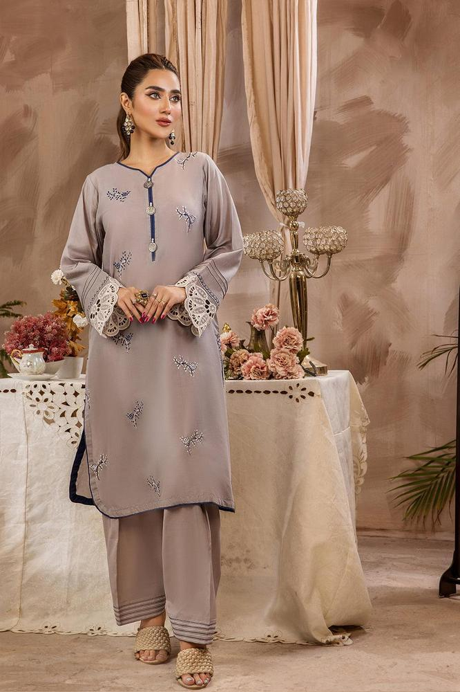 2 Pcs Embroidered Lawn Pret Suit