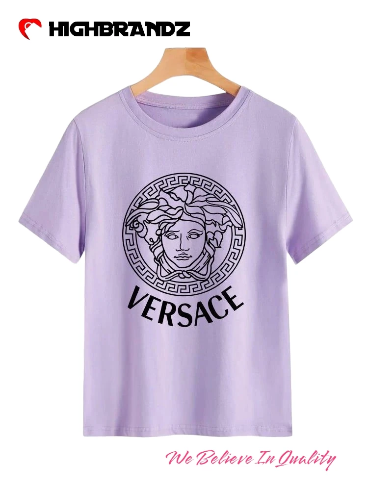 Cotton Printed T-Shirt Versace