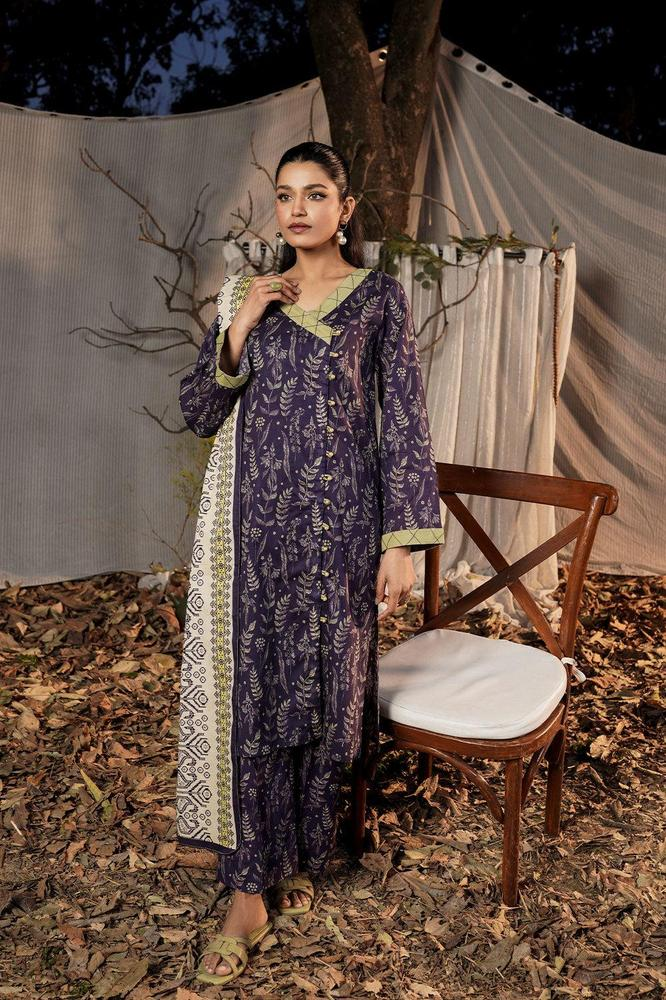 3 Pcs Women,s Stitched Printed Suit Lawn Suit