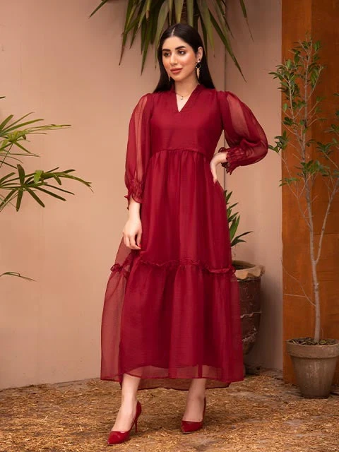 1 Pcs Chiffon Plain Women Maxi FR-614