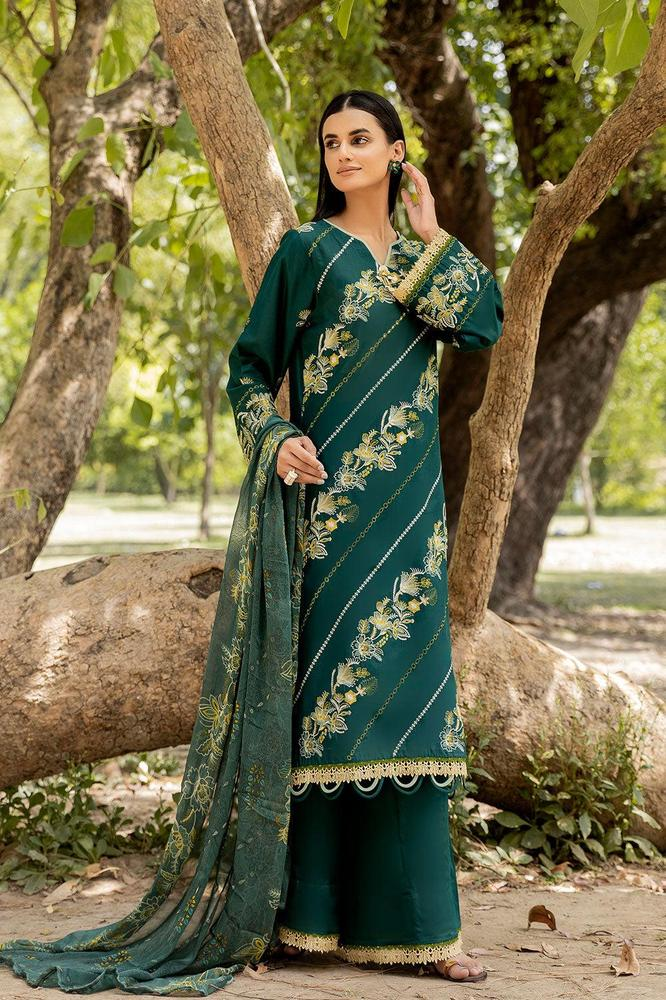 3 Pcs Unstitched Embroidered Suit-SPN-01