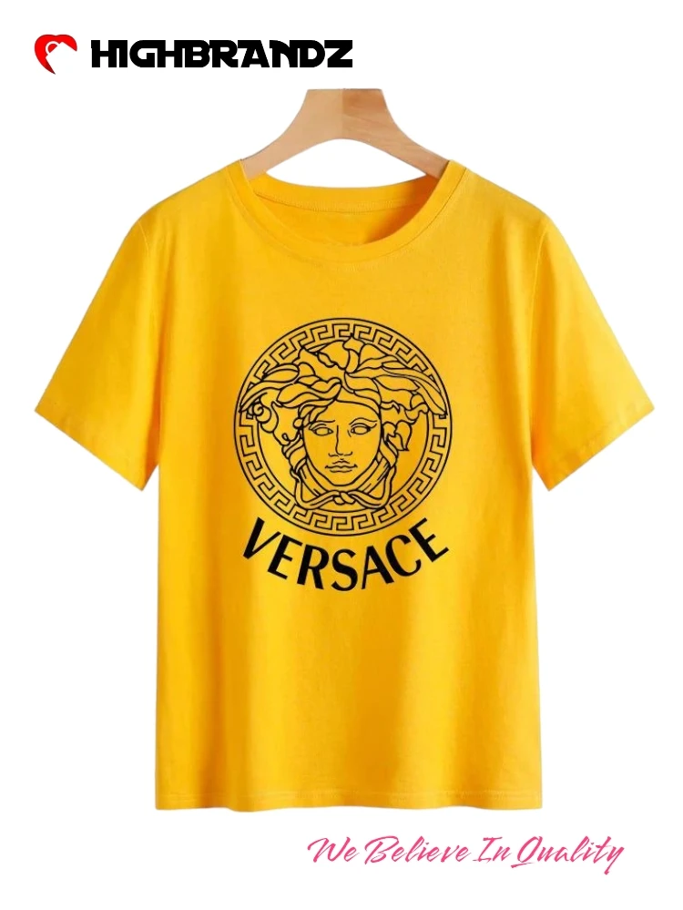 Cotton Printed T-Shirt Versace