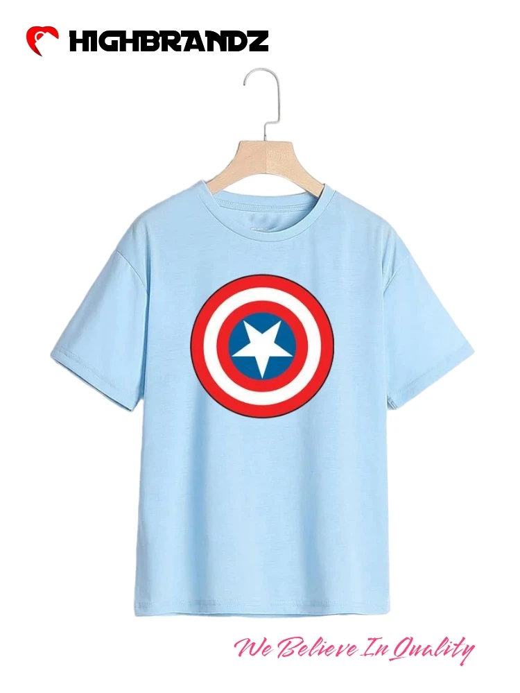 Cotton Printed T-Shirt Captain America