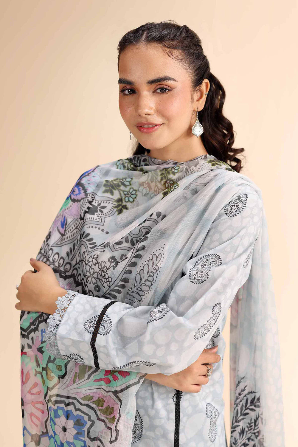 3 Pcs Nishat Women's Unstitched Printed Suit 42501036R