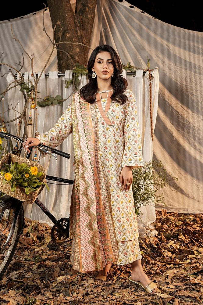 3 Pcs Women,s Stitched Printed Suit Lawn Suit