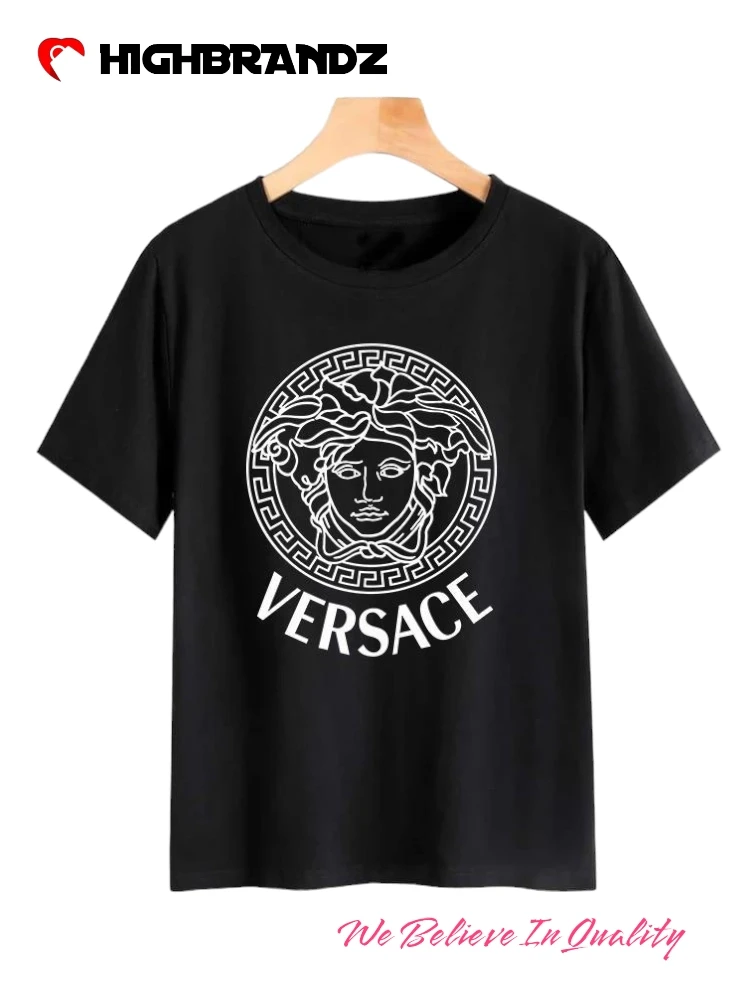 Cotton Printed T-Shirt Versace