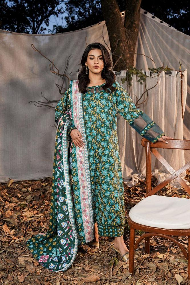 3 Pcs Women,s Stitched Printed Suit Lawn Suit