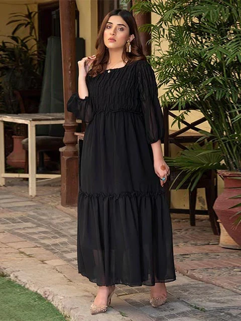 1 Pcs Nazmina Chiffon Plain Women Maxi FR-465