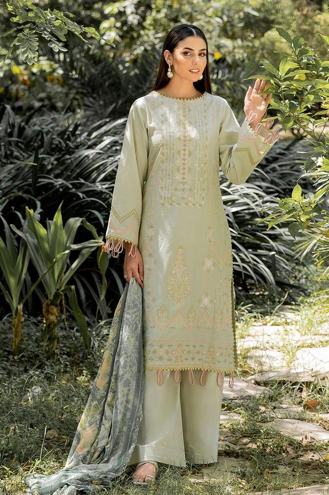 3 Pcs Unstitched Embroidered Suit-SPN-02